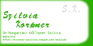 szilvia korpner business card